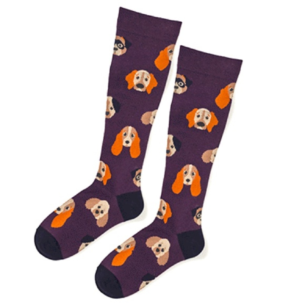 🐶🐕Comfort Compression Dog Friend Design Socks Fits Shoe Sizes 6-10 Knee Length
